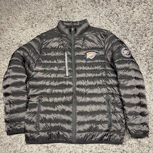 Oklahoma City Thunder Jacket Mens Small Black NBA Basketball Puffer Full Zip